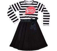 Abiti Da Halloween Per Ragazze Bambine Skater Con Stampa Boo A Strisce 5-13 Anni