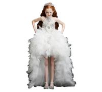 Abiti da ragazza di fiori per ragazze, Abito da damigella d'onore per ragazze di fiori, Abito da sposa per ragazze in pizzo Abiti da principessa con fiori ricamati in tulle scintillante per la festa