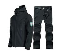 Abiti da sci da uomo, Mens Winter Outdoor Sport Peluche e Thicken Ski Suits Set, Impermeabile antivento 2 pezzi Set di tute da sci, per lo sport della neve, sci invernale sport ( Color : Black , Size