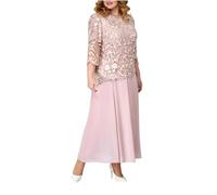 Abiti da sera da donna Eleganti maniche a 3/4 ricamato in pizzo maxi abito chiffon modesto abiti da cocktail formali per madri della sposa/abiti per taglie forti I miei ordini Vendita Offerta di