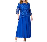Abiti da sera da donna Eleganti maniche a 3/4 ricamato in pizzo maxi abito chiffon modesto abiti da cocktail formali per madri della sposa/abiti per taglie forti I miei ordini Vendita Offerta di