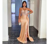 Abiti da sera eleganti da donna, outfit per San Valentino, abiti natalizi, outfit per compleanni, abiti da ballo per liceo con cerniera posteriore, casual L,M,S,XL,XS,XXLColore unicoTessuto in maglia