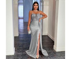 Abiti da sera eleganti da donna, outfit per San Valentino, abito natalizio, outfit per compleanno, abiti da ballo per liceo, con cerniera posteriore, casual per feste L,M,S,XL,XS,XXLColore unicoTessut