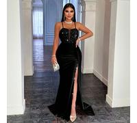 Abiti da sera eleganti per donna, outfit per San Valentino, abito natalizio, outfit per compleanno, abiti da ballo per liceo con cerniera posteriore, casual L,M,S,XL,XS,XXLColore unicoTessuto in magli