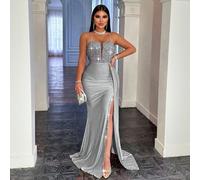 Abiti da sera eleganti per donna, outfit per San Valentino, abito natalizio, outfit per compleanno, abiti da ballo per liceo con cerniera posteriore, casual L,M,S,XL,XS,XXLColore unicoTessuto in magli