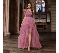Abiti da sera lunghi eleganti da donna con paillettes scintillanti e tulle, monospalla, per primavera estate, damigella d'onore, ospite di matrimonio, cocktail festa, maxi abiti autunnali L,M,S,XL,XST