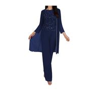 Abiti da sposa in tailleur da donna, taglia grande, per la madre dello sposo e della sposa, per serate formali, 3 pezzi, outfit da festa, Marina Militare, 48