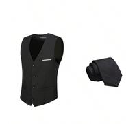 Abiti da uomo Furuyal, gilet da gentiluomo, monopetto slim fit, moda matrimonio, set gilet e cravatta per uomo, adatti per , feste, viaggi, ballo in nero, taglie da XS a 3XL L,M,S,XL,XS,XXL,XXXLColore