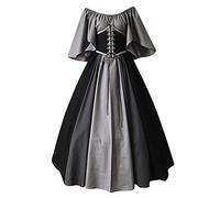 Abiti Di Halloween Da Donna Vintage Gotico Da Palazzo Costumi Di Halloween Vittoriano Medievale Vestito Da Steampunk Taglie Forti Cosplay Abiti Da Ballo Lungo Maniche Corte Curvy Abito Da Sera