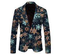 Abiti di Natale da uomo Blazer Slim Fit Risvolto One Button Suit Smoking Giacca Uomo Costume di Natale Vestito Smoking Abiti Moda Matrimonio Partito Formale Outwear Paillettes Blazer Abito di Natale
