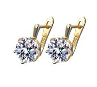 Abiti di San Valentino alla moda per le donne orecchini europei e americani con grande pietra principale trendy zircone orecchini clip e orecchini perla naso Stud, Misura unica, Rame, Nessuna pietra