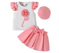 Abiti Di San Valentino Per Neonata 2 Pezzi Set Di Vestiti Morbidi E Comodi Abito Con Maniche Lunghe E Stampa A Cuori Con Cerchietto Il Mio Primo San Valentino 0-18 Mesi Abito Per Neonata Costume