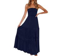 Abiti Donna Eleganti Vestiti Premaman Eleganti Prendisole Estivo Forti Fashion Modelli Vestito Donna Elegante Curvy Estiva Cottagecore Mare Prendisole Curvy Offerte del Giorno Blu Scuro M