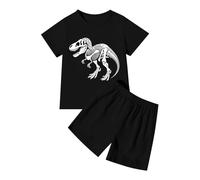 Abiti e set per ragazzi maglietta a maniche corte con stampa di dinosauri e pantaloncini comodi indumenti casual per bambini piccoli da indossare tutti i giorni a scuola e per le attività all'aperto