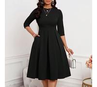 Abiti eleganti da donna per ufficio, feste, Capodanno, adatti per primavera, estate, autunno e inverno L,M,S,XL,XS,XXL,XXS,XXXL,XXXXLColore unicoTessuto in maglia