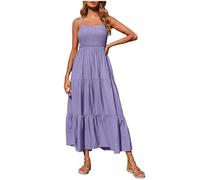 Abiti estivi da donna 2023 con spalline sottili abito lungo estivo maxi abito casual abiti da spiaggia alla moda, PP1., XL