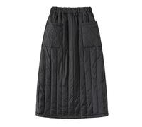 Abiti estivi da donna 2025 Gonna invernale da donna con elastico in vita a una linea gonna invernale antivento con tasche abiti estivi da donna, Nero , XXL