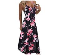 Abiti estivi da donna abiti casual estivi da donna per le vacanze quotidiane e i viaggi 2025 maxi gonne per le donne del Regno Unito Maxi abito stampato Party Club elegante spiaggia, Rosa acceso, S