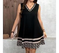 Abiti estivi da donna taglie forti, scollo a V, senza maniche, eleganti e graziosi per l'ufficio, outfit estivi da donna, abito casual per San Valentino, abito strapless, abiti corti, abiti estivi da