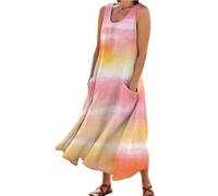 Abiti estivi da donna UK Abito aderente da donna con spalle scoperte stampate a maniche corte in vita 2025 Abiti verdi per le donne UK Estate Floreale Manica Corta Casual Swing Midi Dress, rosa, M