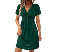 Abiti estivi da donna UK con scollo a V abito a maniche corte, GN2., L