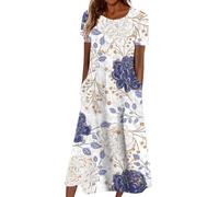 Abiti estivi da donna UK Stili eleganti Basic senza maniche Maxi abiti da donna UK senza maniche abito estivo nero da donna stampato off-spalla manica corta vita abito slim, A-rosa, M