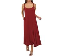 Abiti estivi di grandi dimensioni per le donne UK elegante versatile slim fit lungo interno camicia da notte con bretelle cotone tinta unita base abito da donna abiti da donna occasioni formali maxi