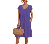 Abiti Estivi Donna Comodi Abito Boho Swing Classico Vestito a Maniche Corte Curvy Taglie Forti Comodo Vestiti da Spiaggia Elasticizzata Lunga Mare Abiti Causal Leggera Bohémien Estivi