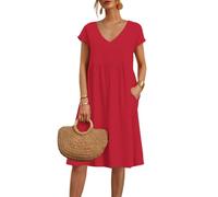Abiti Estivi Donna Comodi Abito Boho Swing Classico Vestito a Maniche Corte Curvy Taglie Forti Comodo Vestiti da Spiaggia Elasticizzata Lunga Mare Abiti Causal Leggera Bohémien Estivi
