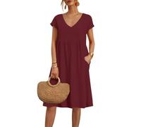 Abiti Estivi Donna Comodi Abito Boho Swing Classico Vestito a Maniche Corte Curvy Taglie Forti Comodo Vestiti da Spiaggia Elasticizzata Lunga Mare Abiti Causal Leggera Bohémien Estivi