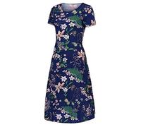 Abiti estivi modesti per le donne UK Abito verde a maniche lunghe Abito da sposa Guest Women Petite Abiti estivi per UK Frocks per Slip indiano per cotone Sun Taglia 14, Blu scuro, XL