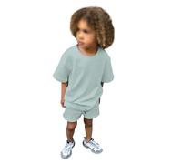 Abiti Estivi per Bambini Piccoli Set di Abbigliamento 2 Pezzi in Cotone Maglietta a Maniche Corte+Pantaloncini Elastici Coordinato Estivo Tuta Casual Tinta Unita Vestiti Outfit Set per 6 Mesi-13 Anni