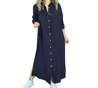 Abiti estivi per le donne 2025 donne stampa abito musulmano maniche lunghe preghiera vestiti midi abiti per le donne, Marina Militare, 3XL