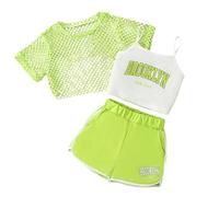 Abiti Estivi per Ragazze, Set da 3 Pezzi, Casual, vestibilità Ampia, Top Senza Maniche, Pantaloncini, per attività all'aperto, età 8-14, Abbigliamento da Gioco Comodo e Traspirante.5#G