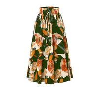 Abiti formali da donna Maxi gonna da donna estiva comoda elastica a vita alta gonne vacanze una linea swing gonne lunghe abito da sposa, Verde, L