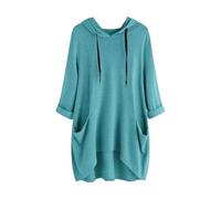 Abiti formali da donna Top a maniche lunghe Felpe casual Pullover oversize Camicie larghe con tasca Abiti in cotone per le donne 2025, BU1., L