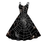 Abiti Halloween Donna Vestito Audrey Hepburn Corsetto Spalle Scoperte Medievale Pieghe Stampato Hepburn Splicing Gonna Diavolo Stile Vittoriano Taglio Mascherata Cocktail Gonna Per Carnevale