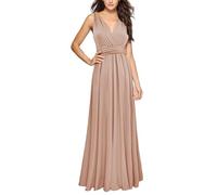 Abiti in Cotone per Donna UK Abito Avvolgente Lungo Abiti Multiuso per Damigelle d'Onore Abito da Sposa per Donne S XL Alla Moda e Atmosferico Elegante Fluido, A, S