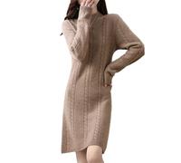 Abiti in Maglia da Donna 100% Lana Merino Caldo Elegante Abito Pullover Invernali Gonne Casual