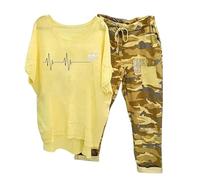 Abiti leggeri a maniche lunghe da donna - Plus Size Co Ord Set per uscire - Abbigliamento estivo da donna Abiti da viaggio Beach Co Ord Travel Summerset Summerset Streetwear, 1-giallo, XL