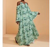 Abiti lunghi da donna multicolore stile boho, con spalline sottili, maniche lunghe e doppio strato, con stampa all-over SHEIN X JIAN LASALA SHEIN X potenzia la creatività fornendo a stilisti, artisti