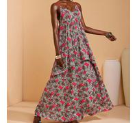 Abiti lunghi da donna multicolore stile boho, con spalline sottili, senza maniche, con stampa su tutto il capo e strati SHEIN X JIAN LASALA SHEIN X potenzia la creatività fornendo a stilisti, artisti