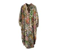 Abiti lunghi da donna UK a maniche lunghe con tasche laterali, Beige, 4XL