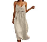 Abiti Lunghi Estivi Donna - Abito Casual Versatile E Alla Con Scollo A V Perfetto Per La Spiaggia E L'Estate Confortevole Ed Elegante Ideale Per La Casa Per Quando Si È Fuori Casa E Per Le Vacanze