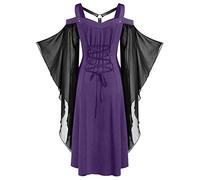 Abiti medievali da donna Taglie forti Halloween Plus Size Gotico Abito da sera con bordo pizzo costumi originali festa Cosplay costume per carnevale
