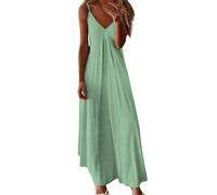 Abiti midi da donna Abiti estivi per le donne 2025 Vacanza Casual Plus Size Maxi Sun Dress Trendy Beach Lungo Spaghetti Strap Abito da sposa, Verde, XX-Large