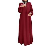 Abiti Musulmani Donna Retro Abbigliamento da Preghiera Per Le Donne Musulmano Caftano Dubai Abaya Donna Robe Medio Oriente Etnico Saudita Arabo Afghano Vestiti Islamici Arabi, 04# rosso, 4XL