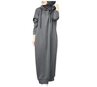 Abiti musulmani Donne Abbigliamento Preghiera Per Le Donne - Felpa con cappuccio Oversize Elegante Vestita Turca Casual Islamica Araba Abbigliamento Preghiera Con Coulisse Felpa Lose Lunghe Felpe,