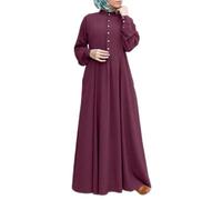 Abiti musulmani Donne Retrò Abito Da Preghiera Per Le Donne Musulmane Caftano Abaya Dubai Robe Medio Oriente Etnico Saudita Arabo Afghano Vestiti Islamici Arabi, 05# rosso, L