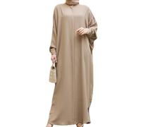 Abiti Musulmani per Le Donne, Abiti da Preghiera Musulmani a Maniche Lunghe, Vestiti di Preghiera Sciolti da 56,7 Pollici Jilbab per Donne Musulmane Kaki, Abito Abaya per Donne